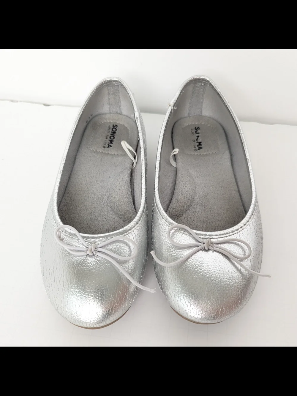 Sonoma Metallic Silver Ballet Flats with Bow
